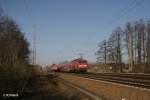 Treffen von 112 103 mit RE 18116 Magdeburg HBf und 112 101 mit RE 18153 Frankfurt/Oder bei Briesen(Mark) 08.03.11