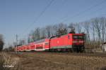 112 188 schiebt RE18176 nach Brandenburg HBF bei Jacobsdorf(Markt).