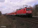 112 188-8 schiebt bei Berlin-Friedrichshagen ein RE1 Brandenburg HBF.