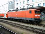 112 174-8 mit Nahverkehrs-Doppelstockzug in Ulm am 17.09.2005.