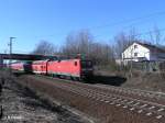 114 003-7 mit RE1 nach Brandenburg bei Frankfurt/Oder Nuhnen.