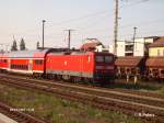 114 036-7 schiebt den Re1 Magdeburg HBF in dne Bahnhof Frankfurt/Oder.