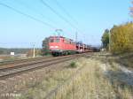 140 691-7 zieht bei Sengenthal bei Neumarkt einBMW-Autozug.