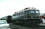 E 41 406 in Hannover Güterbahnhof Ausstellung am 19.Mai 1966,