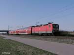 143 829-0 mit S10 37053 nach Leipzig HBF bei Schkeuditz.