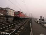 143 238-4 fhrt mit der RB Koblenz in Rdesheim an dem Rhein ein.