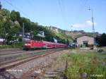 143 833-2 verlsst Bacharach mit ein RE Mainz HBF am 24.07.08