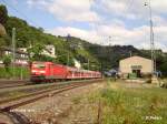 143 184-0 erreicht Bacharach mit einer RB Koblenz am 24.07.08