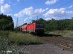 143 307-7 auf dem Rckweg nach Cottbus beim ex HP Vogelsang.