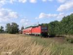 143 360-6 und 112 188 ziehen kurz vor Eisenhttenstadt den RB11 Cottbus.