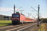 143 195-6 mit einem Nahverkehrszug bei Hinterdenkental am 19.10.2012.