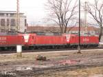 145 035-2 und 185 225-0 in Frankfurt/Oder abgestellt.