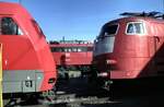 101 003-2 und 103 102-0, dahinter 151 142-7 in Ulm am Tag des Lokführers am 20.09.1997.