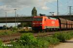 152 046-9 zieht eine leerkohle an regensburg Ost vorbei.