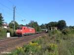 152 077-4 erreicht Undorf mit ein Stahlzug.