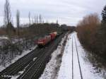 152 169-9 fhrt in Schkeuditz mit ein gemischten Gterzug ein.