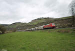 152 044-4 mit einem Autotransportzug bei Himmelstadt gen Süden.