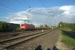 152 008-9 mit einem Langschienentransport in Nürnberg Hohe Marter.