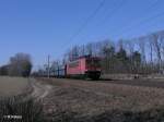 155 131-6 mit Polenkohle bei Jacobsdorf(Mark)08.03.11