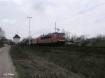 155 221-5 mit Coiltransportzug bei Frankfurt/Oder Nuhnen.