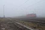 155 121-7 mit einem gemischten Güterzug in Leipzig Schönefeld.29.03.14