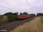 155 086-2 und ein 140 ziehen gemischten Gterzug bei Jacobsdorf(Markt).