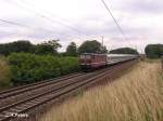 180 006-9 zieht bei Jacobsdorf den EC46 nach Berlin. 19.07.08