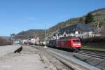 185 311-8 mit dem LKW-Walter in Lorch am Rhein.