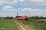 185 174-0 und 185 070-0 mit einem Kohlezug bei der Stromkreistrennstelle Bischofsheim.