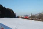 185 310-0 zieht ein gemischten Güterzug bei Sinsgrün.19.01.17