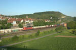 185 246-6 mit einem KLV-Zug in Retzbach-Zellingen. 11.05.24