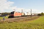 185 034-6 mit gemischtem Güterzug bei Hinterdenkental am 19.10.2012.