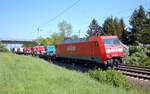 185 237-5 mit Iveco Zugmaschinen aus Italien in Neu-Ulm Pfuhl am 07.05.2009.