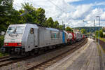 Die an die LINEAS Group NV/SA vermietete Railpool 186 445-3 (91 80 6186 445-3 D-Rpool) fährt am 14 Juli 2024, mit einem KLV-Zug, aber vier Habbins-Schiebewandwagen waren auch am Zugschuss, durch den Bahnhof Kirchen (Sieg) in Richtung Köln. Die Lineas Group nv/sa (ex B-Logistics, ex B Cargo) ist eine belgische Schienengütergesellschaft.

Die Bombardier TRAXX F140 MS(2E) wurde 2016 von Bombardier in Kassel unter der Fabriknummer 35299 gebaut und an die Railpool ausgeliefert. Die Multisystemlokomotive hat die Zulassungen bzw. besitzt die Länderpakete für Deutschland, Österreich, Schweiz, Italien, Belgien und die Niederland (D/A/CH/I/B/NL).

Die TRAXX F140 MS ist eine vierachsige Mehrsystem-Lokomotive mit einer Leistung von 5.600 kW für den grenzüberschreitenden Einsatz. Die Lokomotive befördert hauptsächlich Güterzüge auf den europäischen Hauptstrecken und kann in allen Stromsystemen eingesetzt werden. Im Güterverkehr wird eine Höchstgeschwindigkeit von 140km/h erreicht.