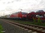 189 005-2 mit einem Containerzug bei Schkeuditz.