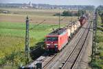 189 061-5 mit gemischtem Güterzug in Neu-Ulm Pfuhl am 03.10.2013.