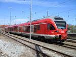 Flirt 429 028 als Reserve,am 18.April 2020,in Stralsund.