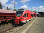 429 028 als RE Wismar-Ludwigslust,am 28.Mai 2021,im Bahnhof Ludwigslust.