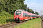 442 857 als S1(Warnemünde-Rostock)bei der Einfahrt in Rostock-Bramow.07.08.2021