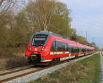 442 338 als S1(Warnemünde-Rostock)bei der Einfahrt in Rostock-Bramow.18.04.2026