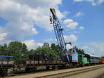Ein Eisenbahnkran im Freigelände vom Eisenbahnmuseum Gramzow am 27.Juni 2020.