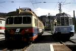 ÖBB 4030.303 und DB 491 001-4 Gläserner Zug in Innsbruck am 17.08.1978.