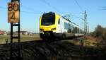 GoAhead ET 5.19 , BR 1429 Stadler Flirt 3; 5-teilig auf dem Weg von Ulm nach Augsburg am 09.02.2022.