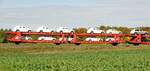 Autotransportwagen von Schenker ATG 2 80 4371 431-4 mit Audi-PKWs beladen bei Hinterdekental am 17.10.2012.