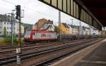 Die CFL Cargo 4012 zieht am 05.10.2013 einen mit Stahlprofilen beladenen Güterzug durch den Hbf Trier, sie kommt aus Richtung Luxemburg.