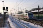401 007-0  Plattling  als ICE 692 von München Hbf nach Berlin Ostbahnhof in Rathenow. 29.12.2014