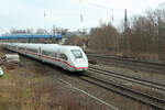 ICE Tz 9495 (0812 095-9) kommt aus Hamburg angerauscht. Tostedt, 03.03.2023.