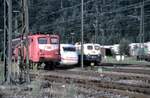 139 553-2 und 139 222-4 Schublok der Schubbereitschaft, Dazwischen ICE 1 in Geislingen/Steige am 15.08.1997.