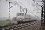 ICE 1 im Dunst bei Neu-Ulm Pfuhl am 04.11.2011.
