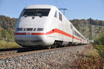 ICE 1  401 014-6 bei Urspring am 12.10.2010.